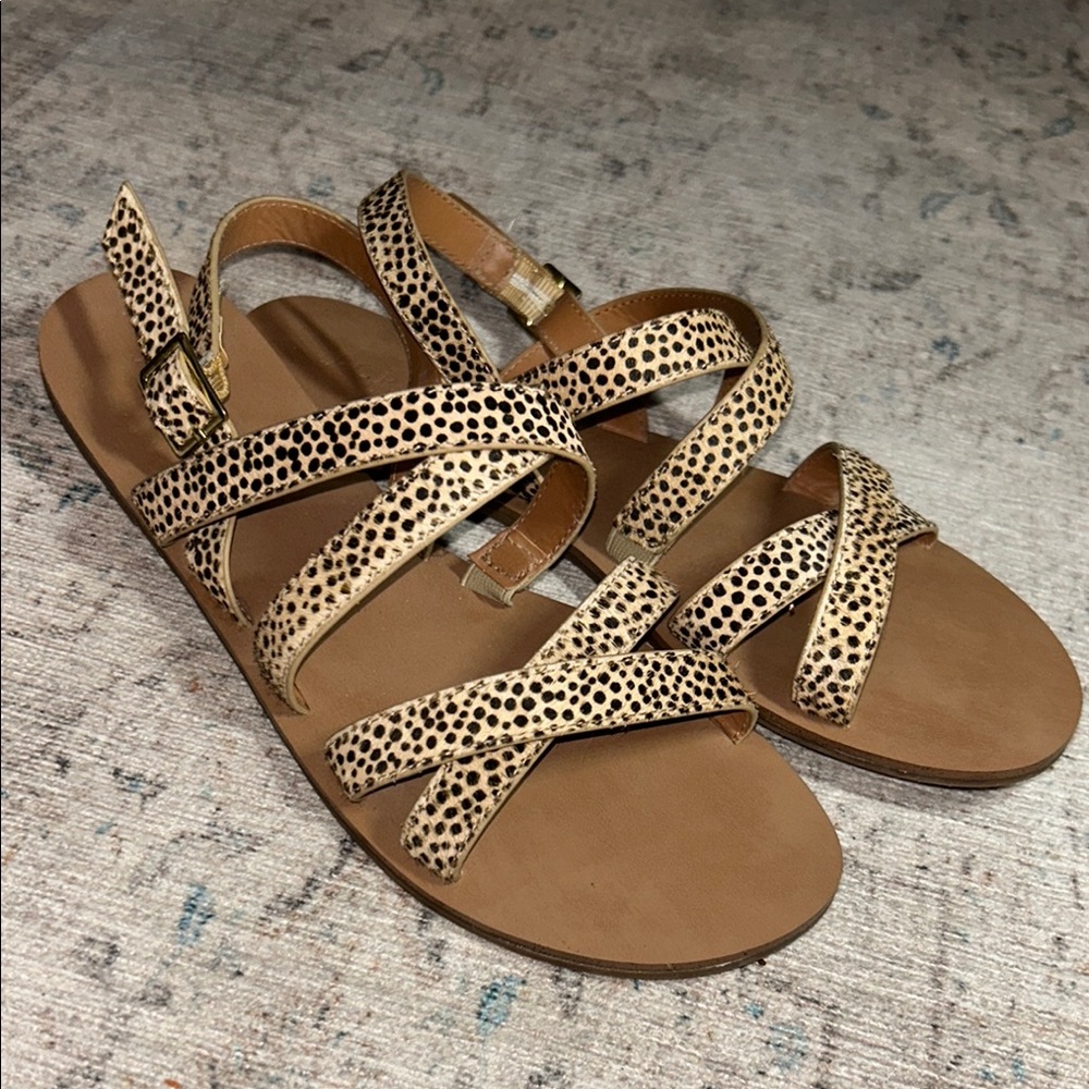 J. Crew Brown Sandals with Crisscross Straps
